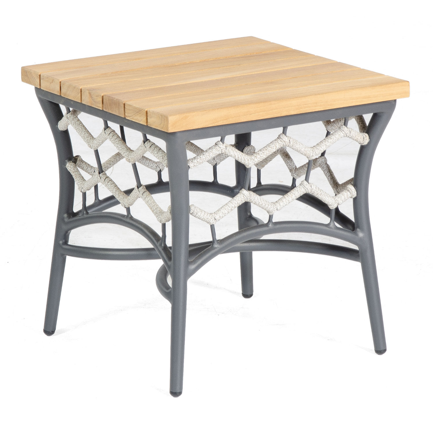 Sonnenpartner Lounge-Tisch Yale 45x45cm Beistelltisch silbergrau Teak/Alu/Polyrope Sonnenpartner Lounge-Tisch Yale 45x45cm Beistelltisch silbergrau Teak/Alu/Polyrope