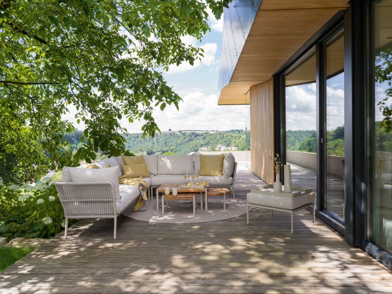 Stern Eckelement Romy Lounge Aluminium greige Kissen 100% Polyacryl Vanilla