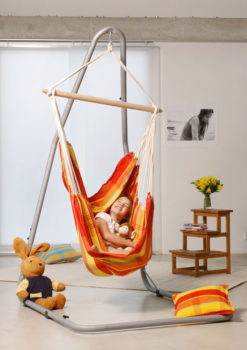 AMAZONAS XL Hängesessel Brasil Papaya mit Spreizstab Sitzfläche ca. 160 x 130 cm