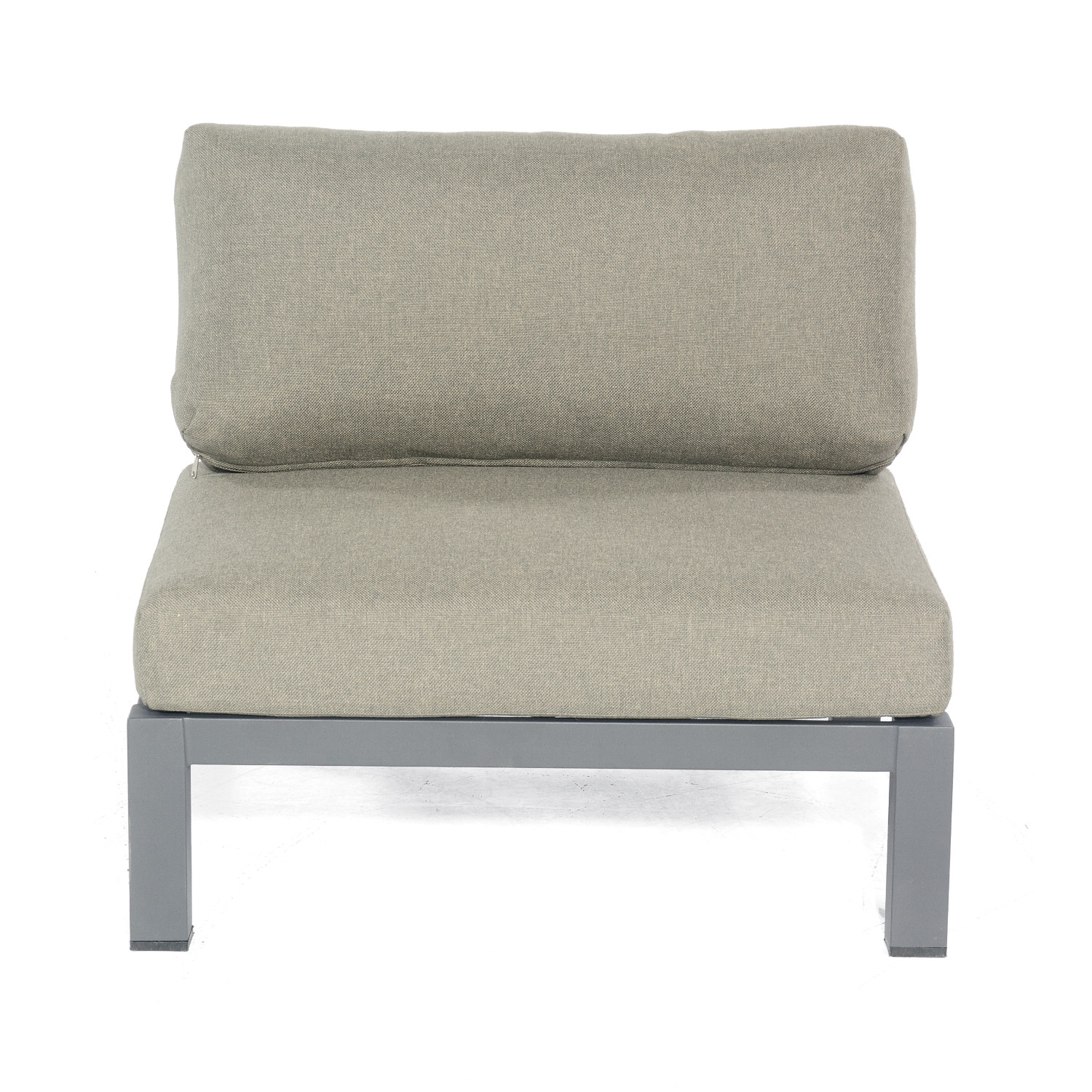 Sonnenpartner Lounge-Mittelmodul Equila Aluminium/Teakholz mit Kissen anthrazit Lounge-Sessel