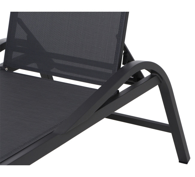 Siena Garden Milos Rollliege Aluminium anthrazit mit Textilbezug schwarz-silber H16694 Sonnenliege