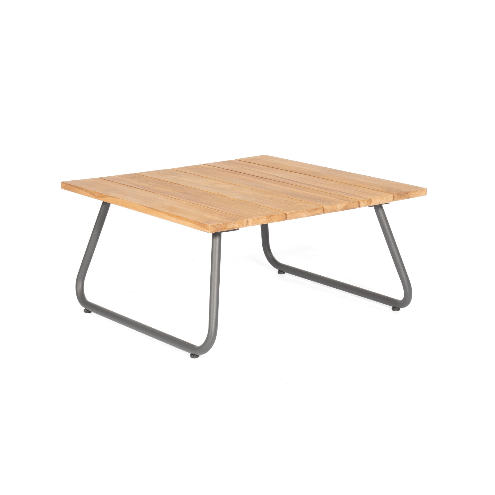 Sonnenpartner Woodland Gartentisch Loungetisch Aluminium mit Teakholz 90x90 cm