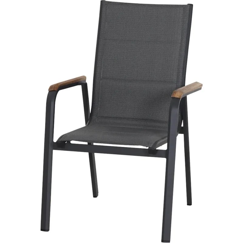 Siena Garden Tesoro Stapelsessel - Teak & Aluminiumgestell, matt anthrazit (N40078)