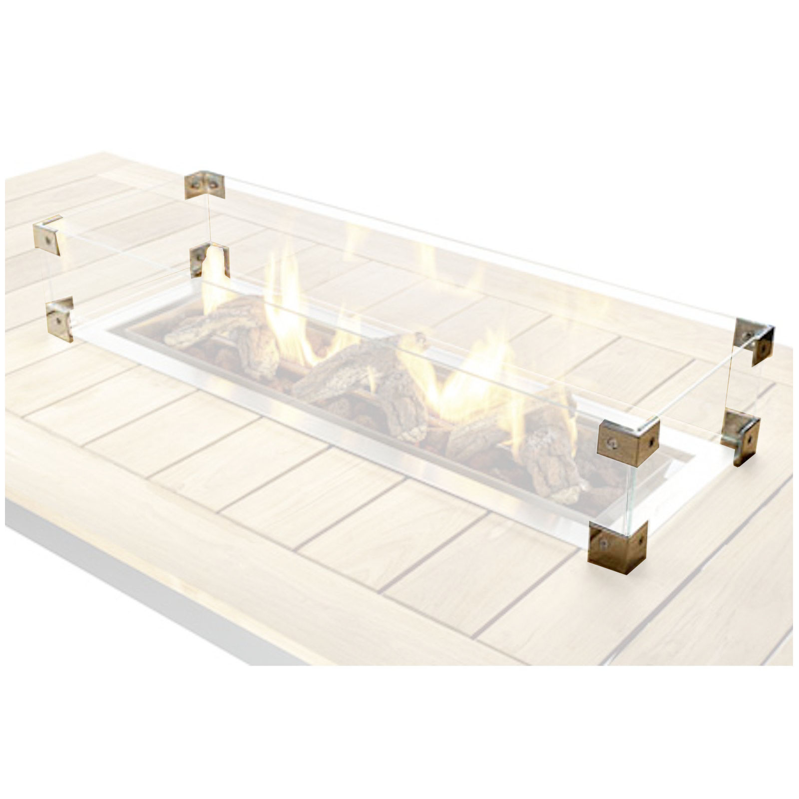 Happy Cocooning Glasschirm für Einbau-Feuertische rechteckig large Glasumrandung Happy Cocooning Glasschirm für Einbau-Feuertische rechteckig large Glasumrandung