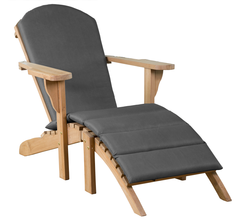 deVries Adirondack "WOODIE" Gartenlounger aus Teakholz inkl. Polster 73x141x86cm
