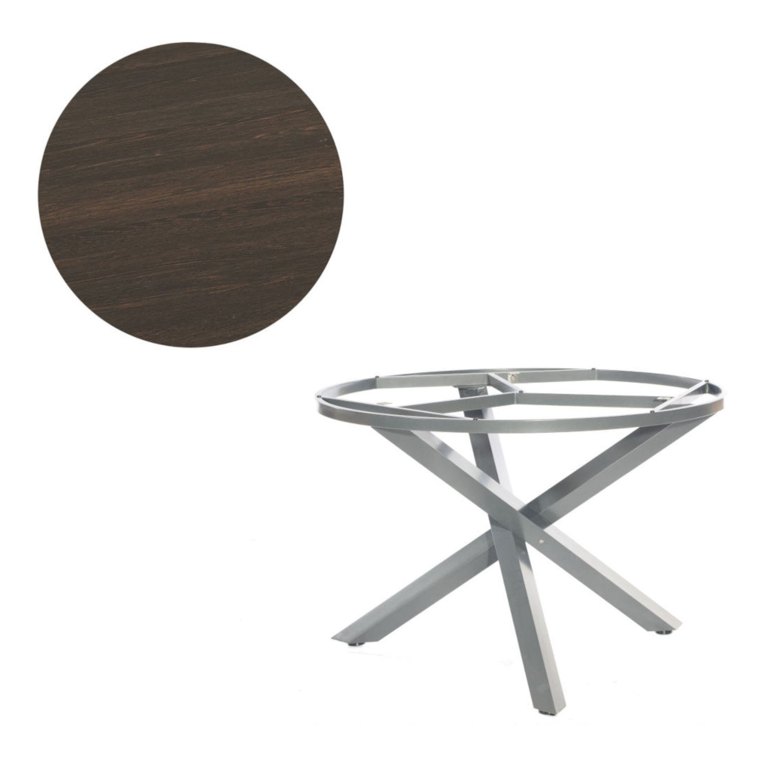 Sonnenpartner Gartentisch Base-Spectra rund 134 cm Aluminium anthrazit Tischsystem
