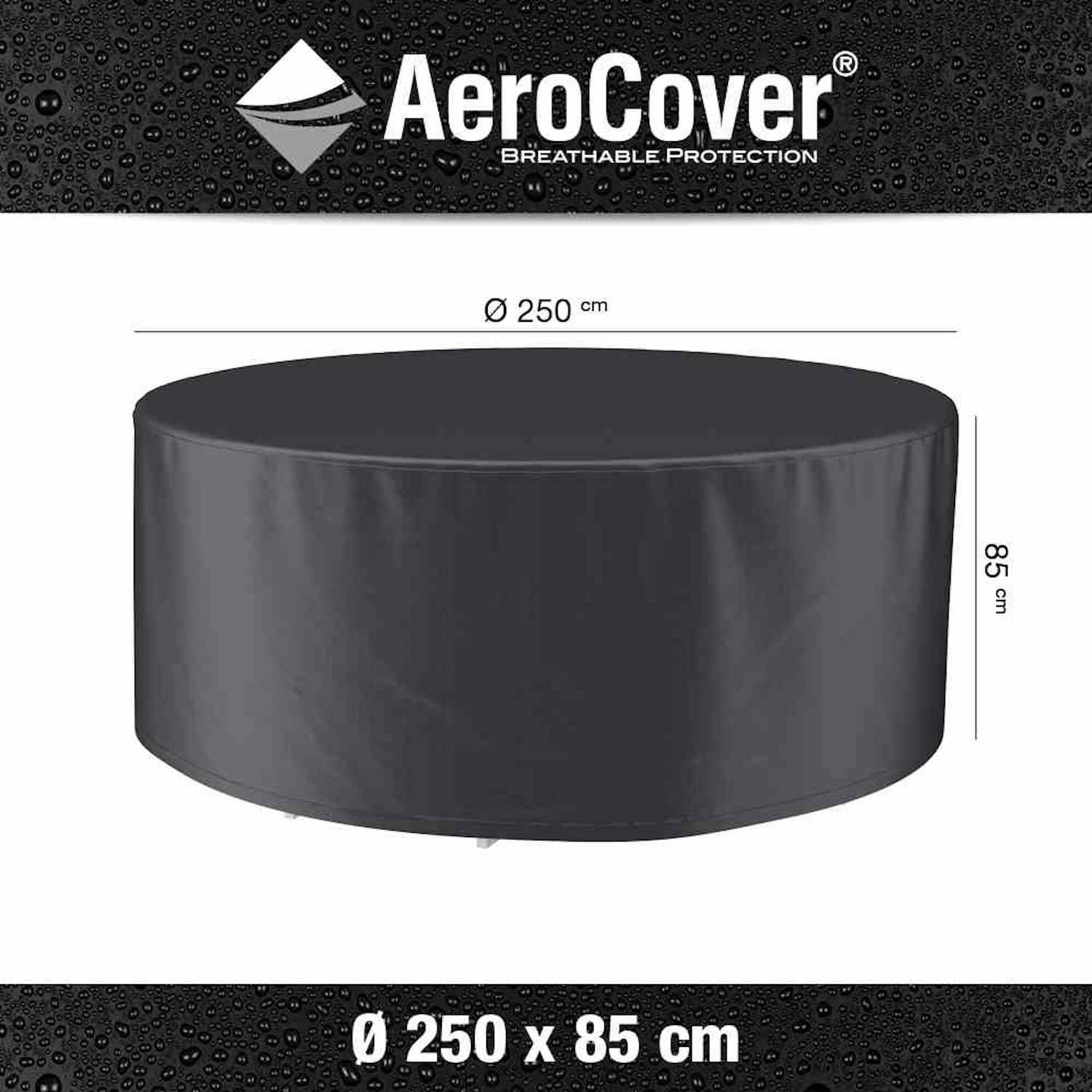 AeroCover Schutzhülle für runde Sitzgruppen Ø250xH85 cm Schutzhaube Tischhülle