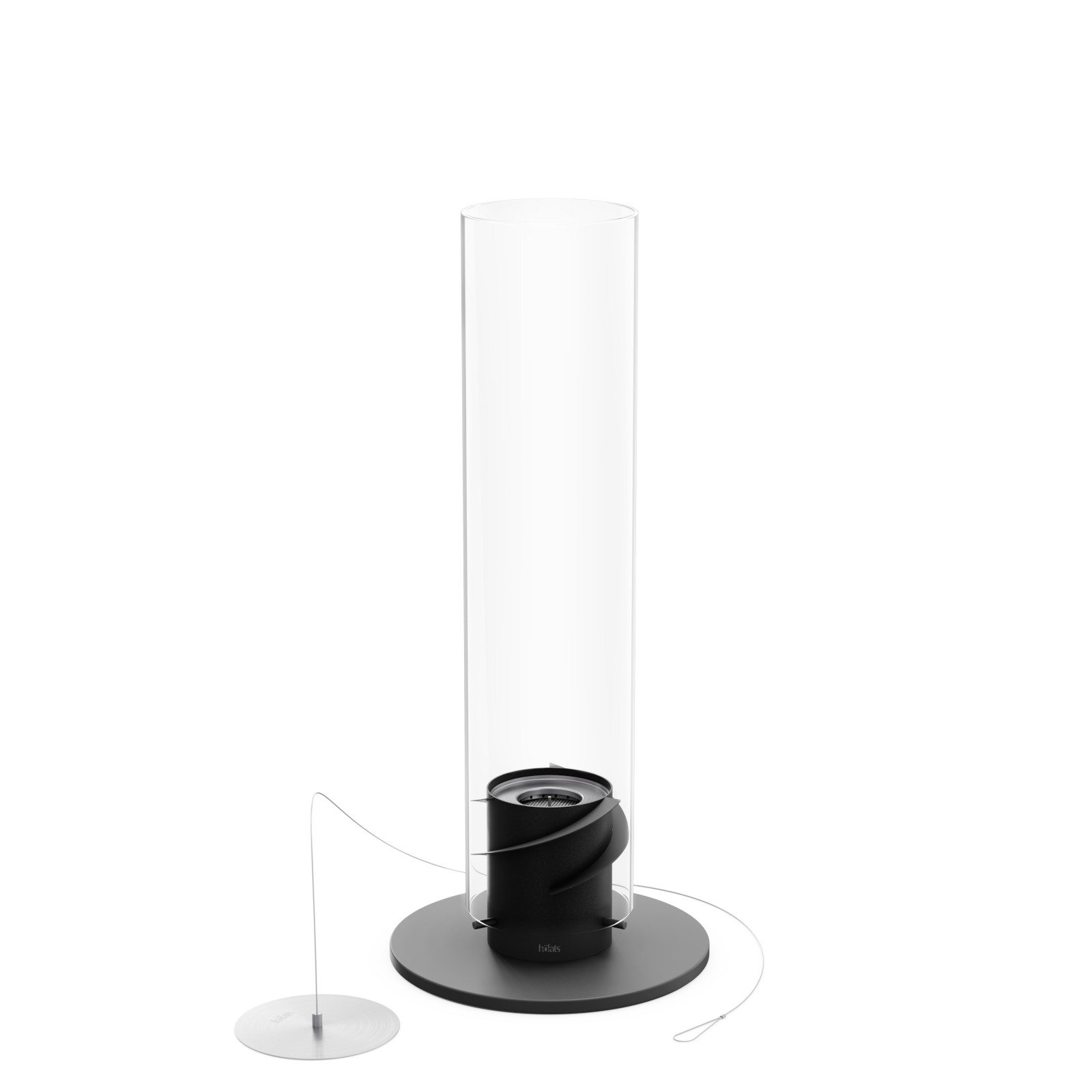 höfats Tischfeuer SPIN 1200 schwarz Windlicht Gartenfackel Edelstahl/Glas Ø23/12cm