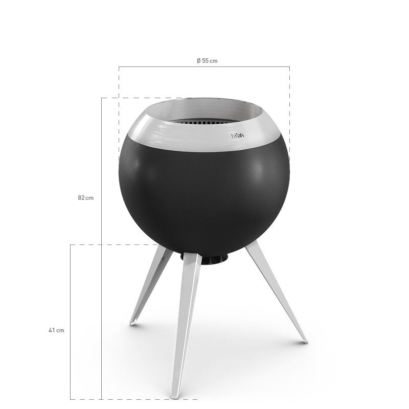 höfats MOON 55 Feuerkorb mit hohem und niedrigem Fuß Ø 54 cm für Brennholz und Pellets 01016