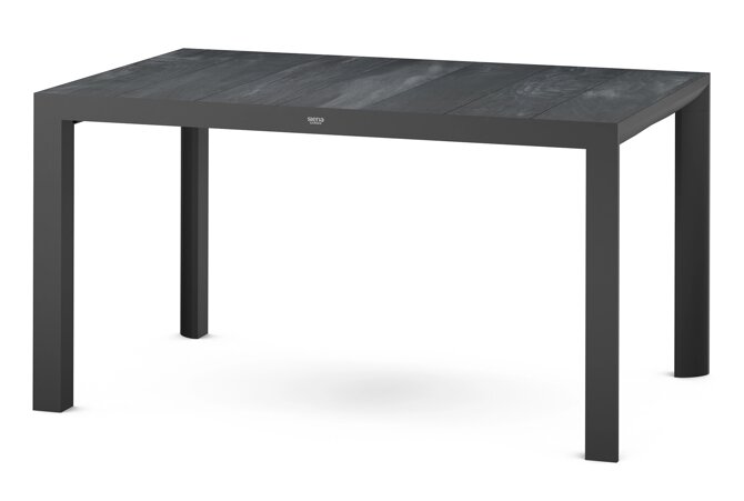 Siena Garden Silva Dining Tisch 140x90 cm – Aluminium (matt anthrazit) & Keramikplatte (wood grey)