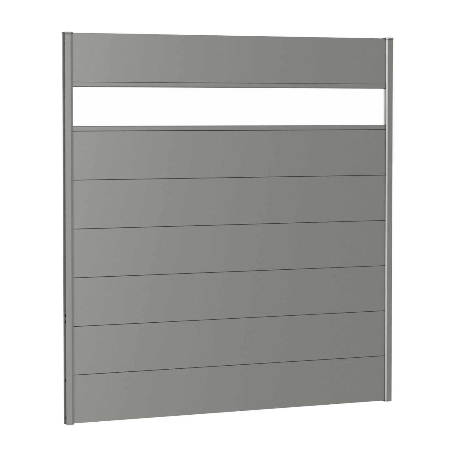 Biohort Sichtschutz Metall mit Lichtpanell quarzgrau-metallic Gartenzaun Windschutz