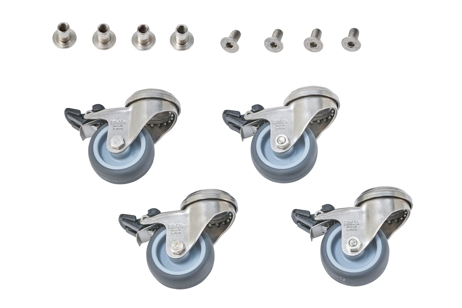 GLATZ Rollen Set zu Stahlsockel Z 40/55 kg je ø 5 cm aus Edelstahl 4 Stück