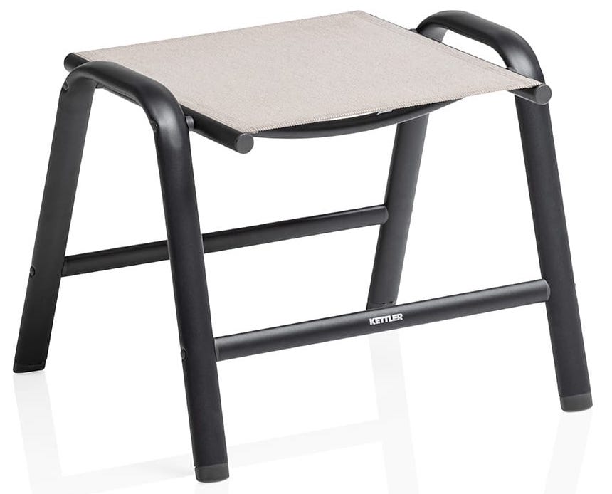 Kettler-Manhattan Silver-Line Hocker schwarz matt/Dublin Aluminium