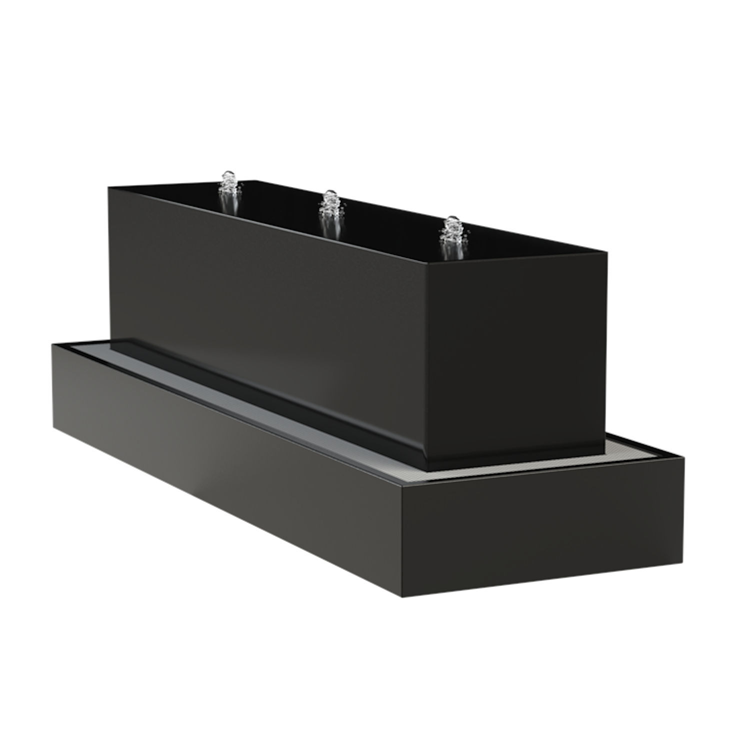 Adezz Wasserblock Aluminium 300x70x70 cm schwarz/weiß Wasserspiel mit Pumpe und LED Adezz Wasserblock Aluminium 300x70x70 cm schwarz/weiß Wasserspiel mit Pumpe und LED