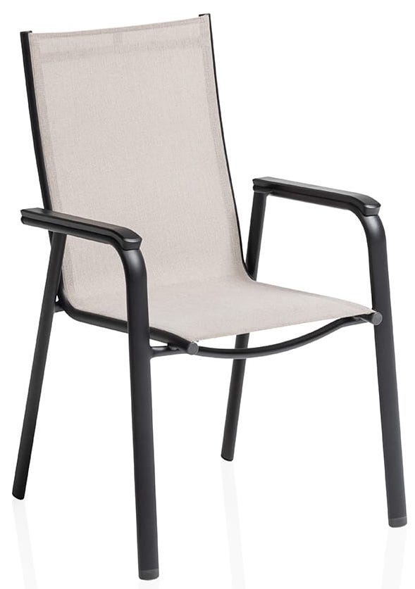 Kettler-Manhattan Silver-Line Stapelsessel schwarz matt/Dublin Aluminium