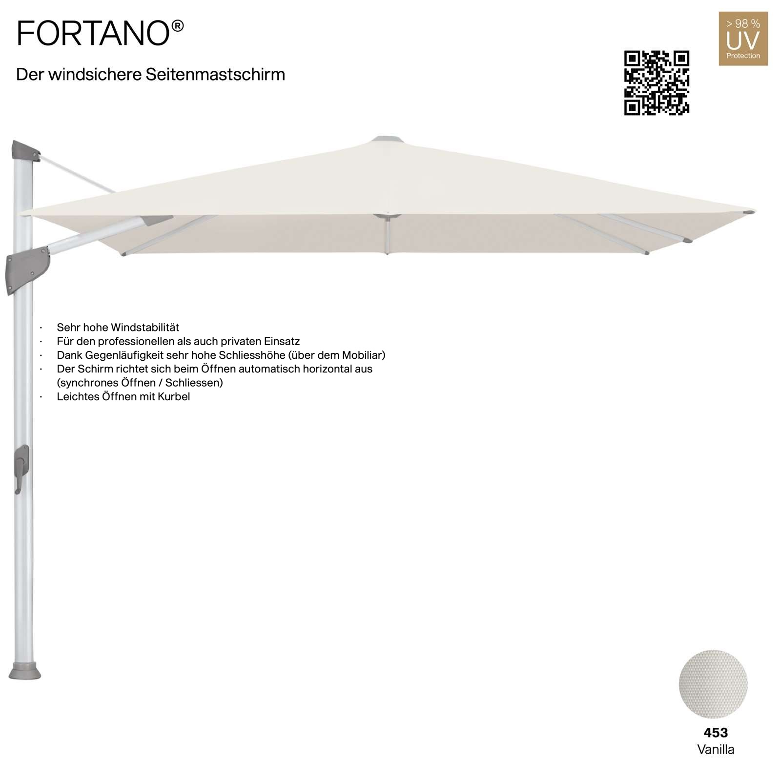 GLATZ Sonnenschirm FORTANO® Ampelschirm 400 x 300 cm Freiarmschirm Farbe 453 Vanilla