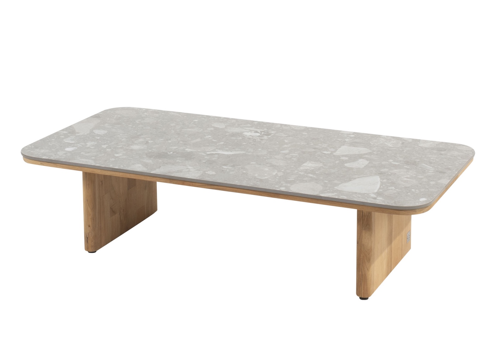 4Seasons - Lucas Kaffee-Tisch 120x60 cm Teak natur -  Keramik terrazzo 4Seasons - Lucas Kaffee-Tisch 120x60 cm Teak natur -  Keramik terrazzo