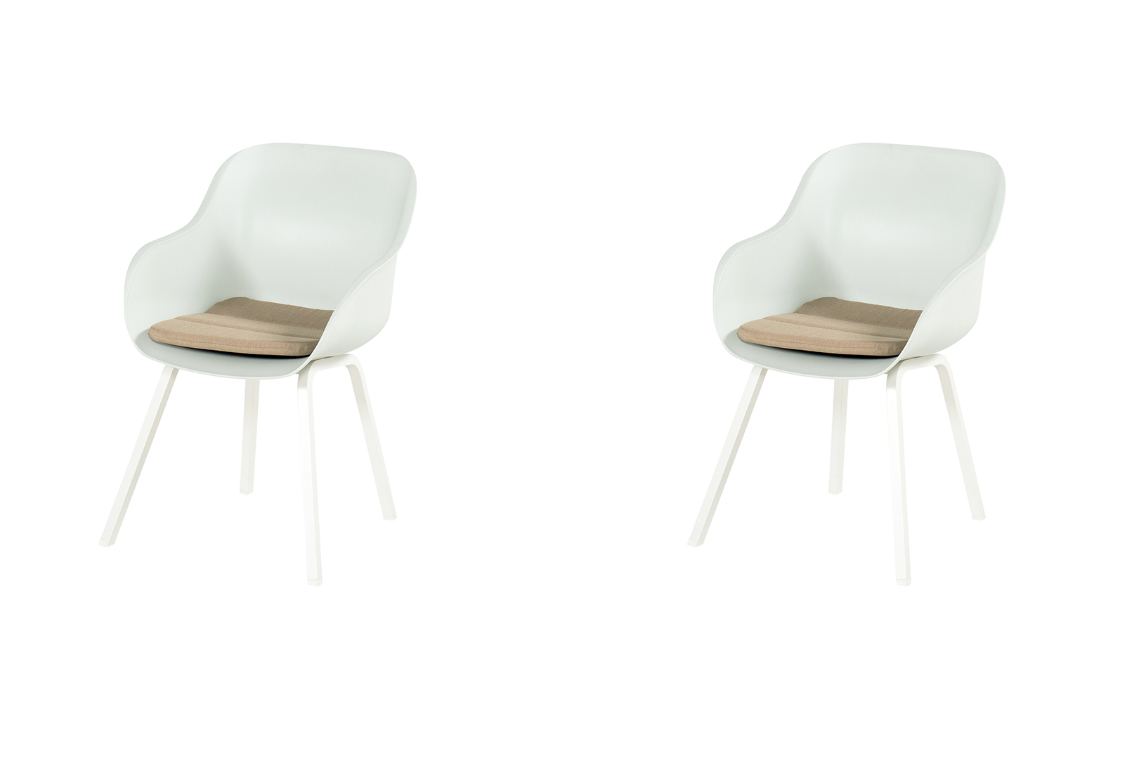 Hartman Le Soleil Element Dining Stuhl weiß inkl. SEAQUAL Sitzkissen taupe