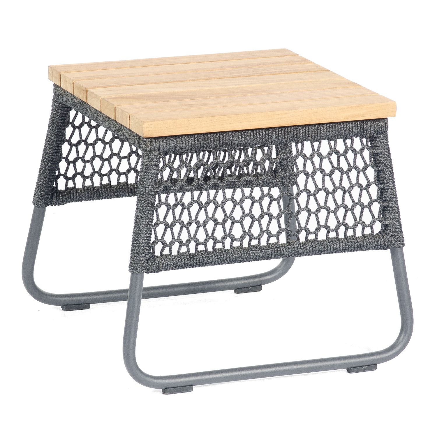 Sonnenpartner Poison Lounge-Tisch Beistelltisch 45x45 cm Teak/Alu/Polyrope grau Sonnenpartner Poison Lounge-Tisch Beistelltisch 45x45 cm Teak/Alu/Polyrope grau
