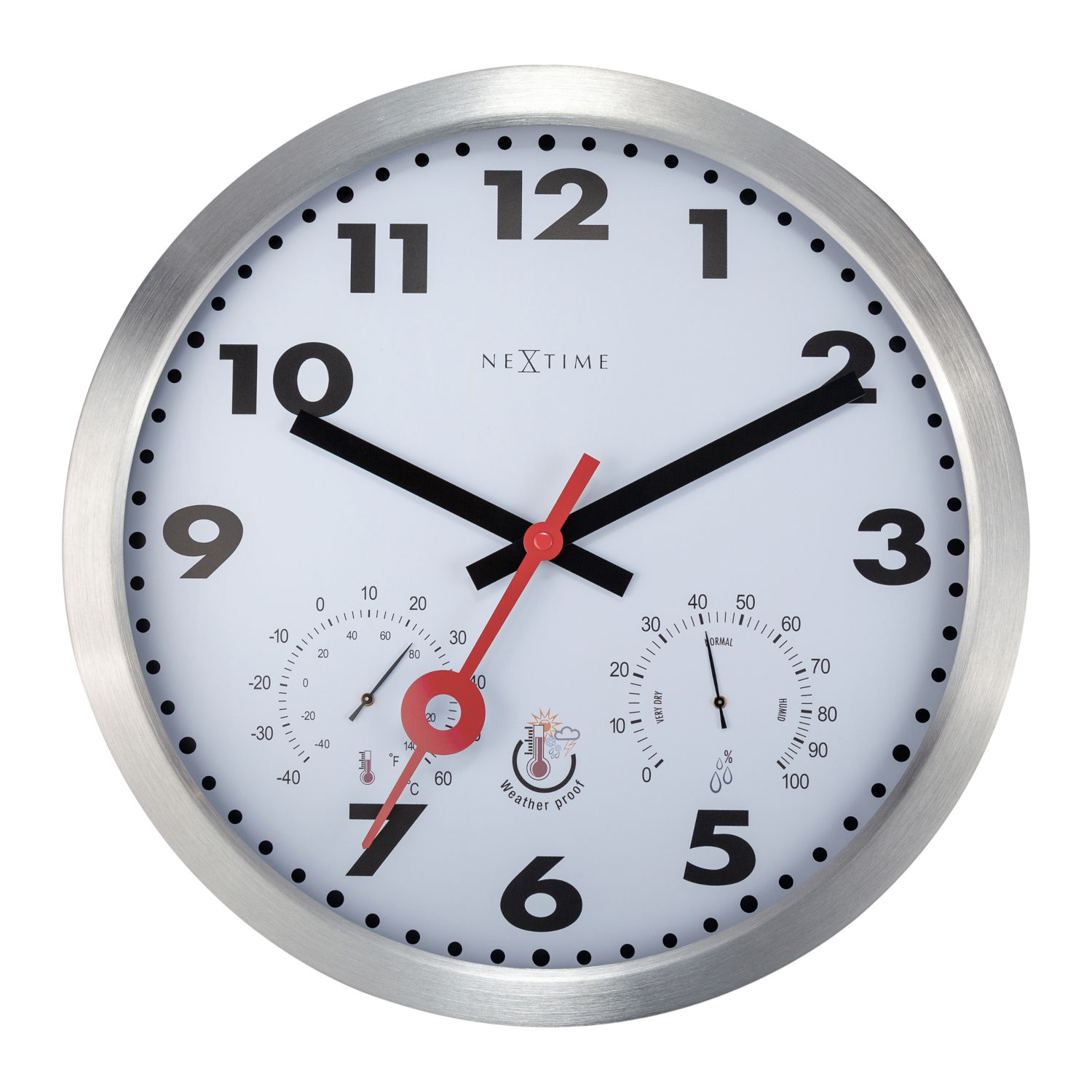 NeXtime Wanduhr Clematis AR Aluminium Ø 35 cm Innen/Außen Hygro-/Thermometer NeXtime Wanduhr Clematis AR Aluminium Ø 35 cm Innen/Außen Hygro-/Thermometer