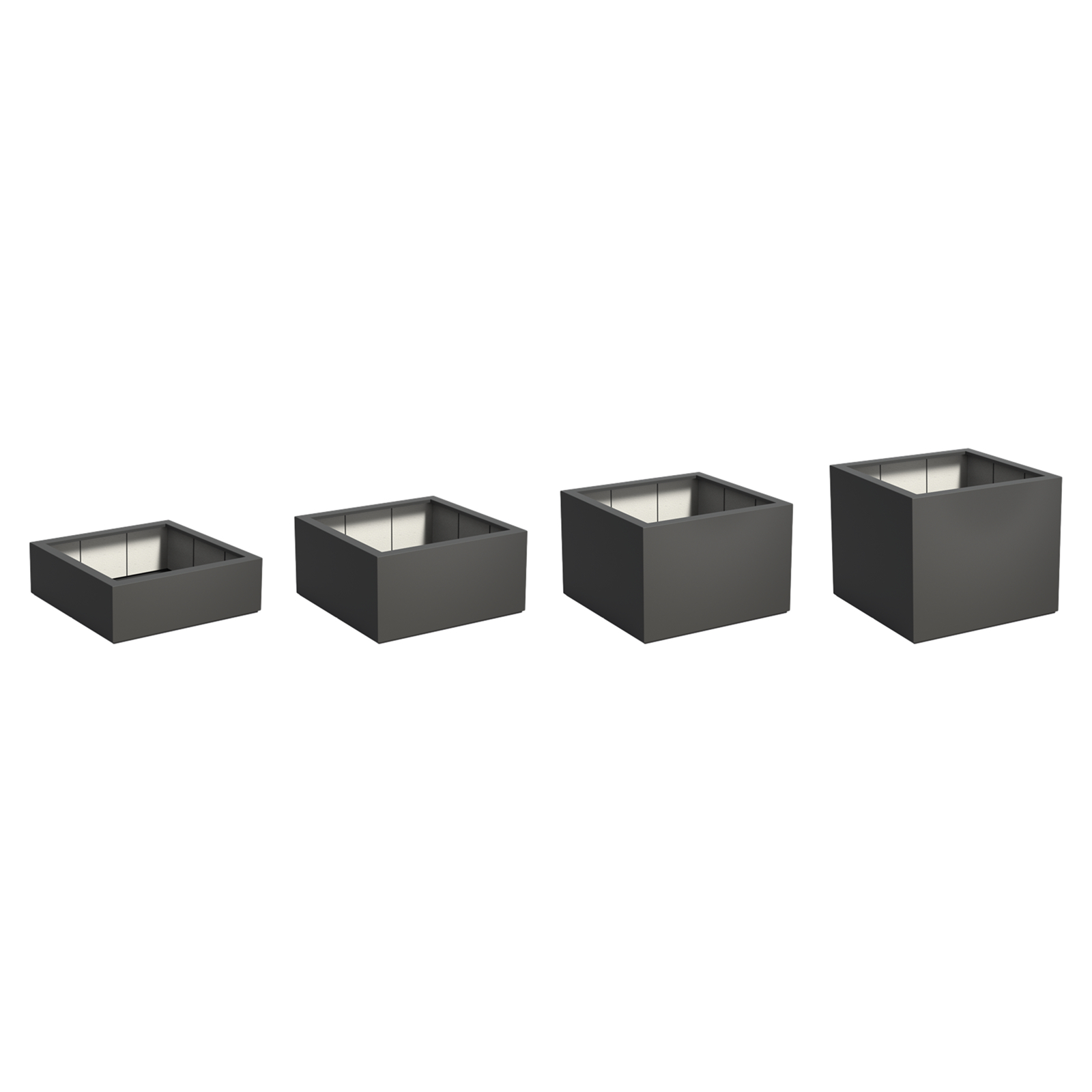 Adezz Pflanzgefäß Carrez mit Boden Fiberglas Pflanzkübel Blumenkübel schwarz