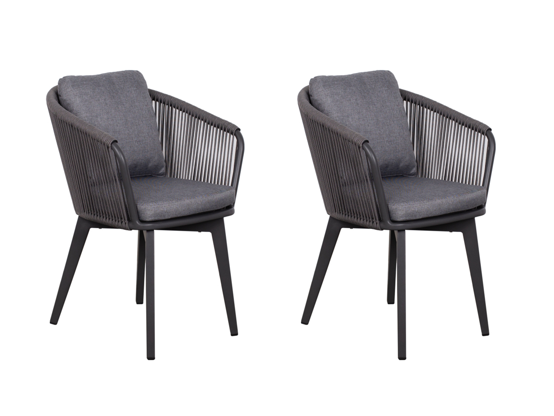 deVries 2x Dining-Sessel "BRESCIA" 2 Stück, Größe 58 x 63 x 78 cm, antharzit