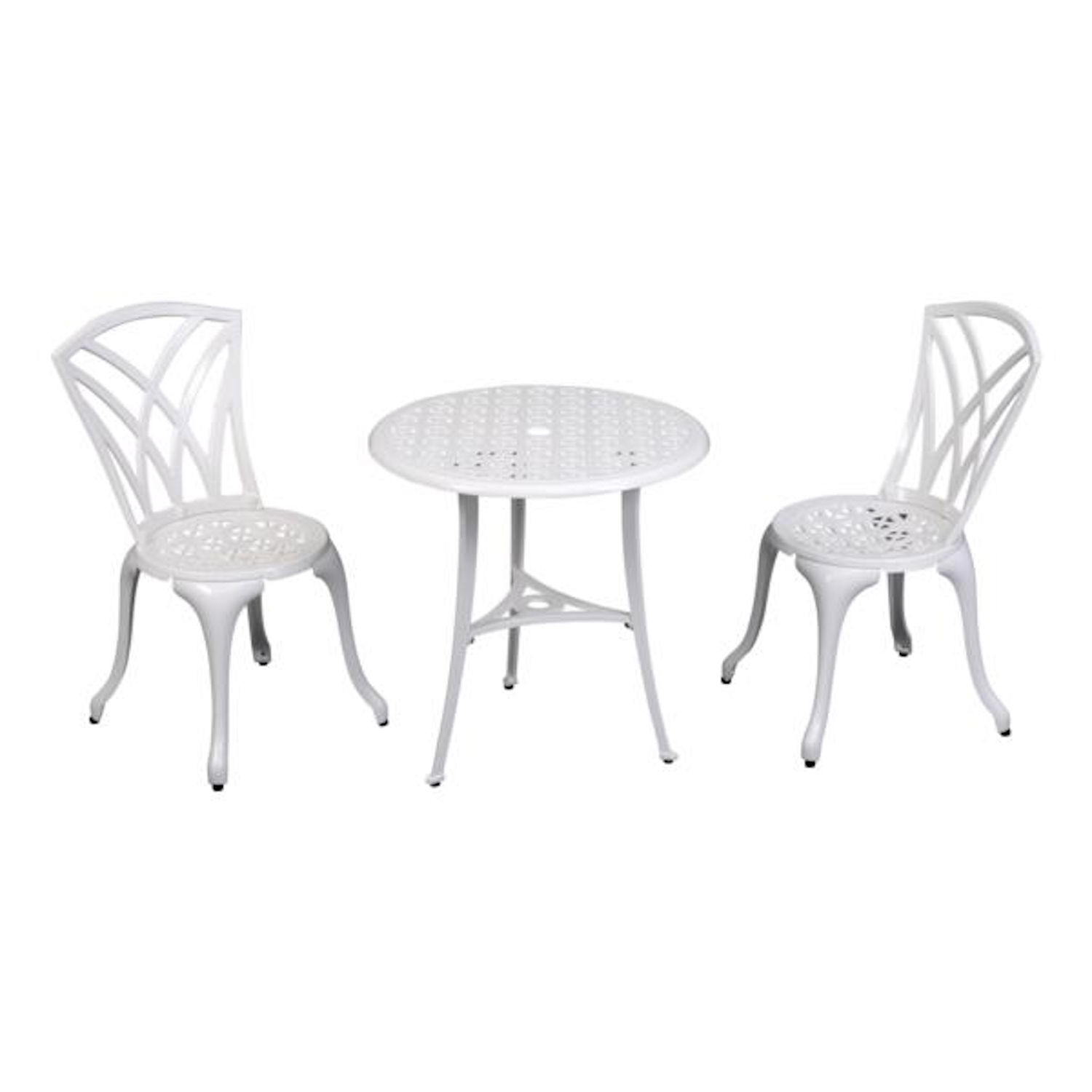 Inko Bistro-Set Chester Alu-Guss Tisch Ø 66 cm Stühle ohne Armlehnen 2 versch. Farben