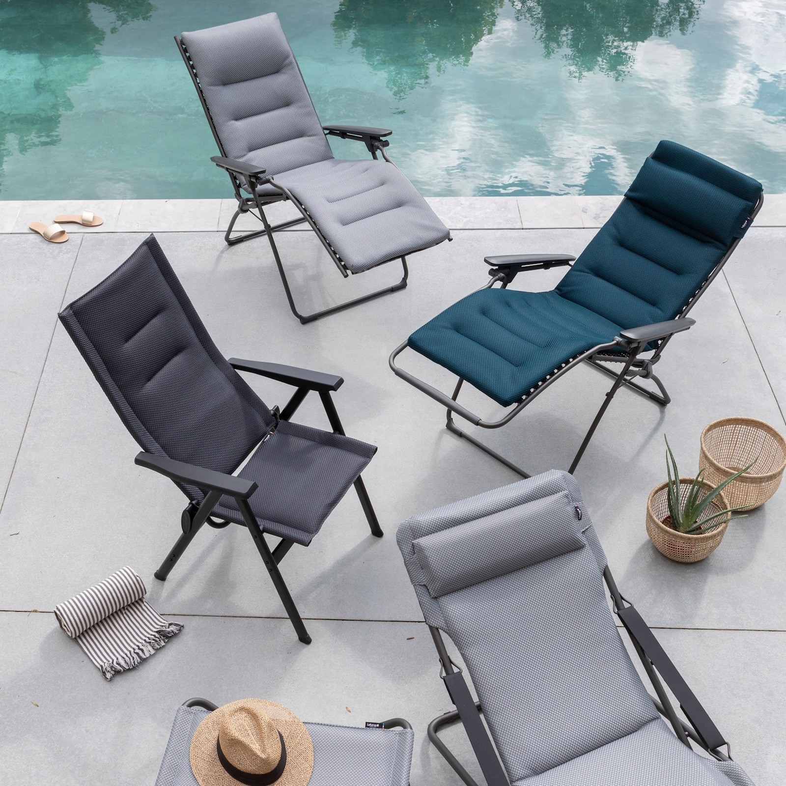 Lafuma Futura BeComfort® Relaxliege Dark Grey Titane Sonnenliege LFM3130.8902