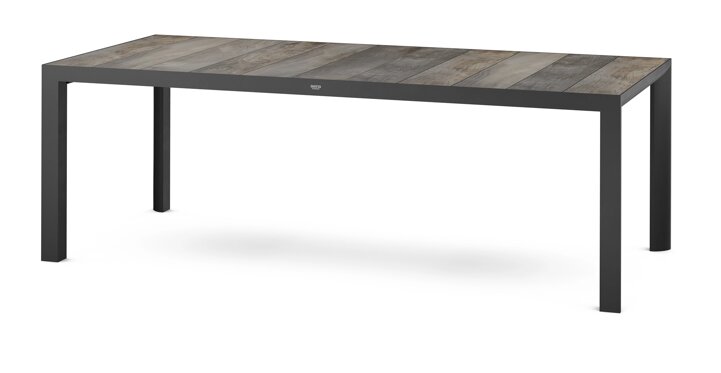 Siena Garden Silva Dining Tisch 220x100 cm – Aluminium (matt anthrazit) & Keramikplatte (washed grey)