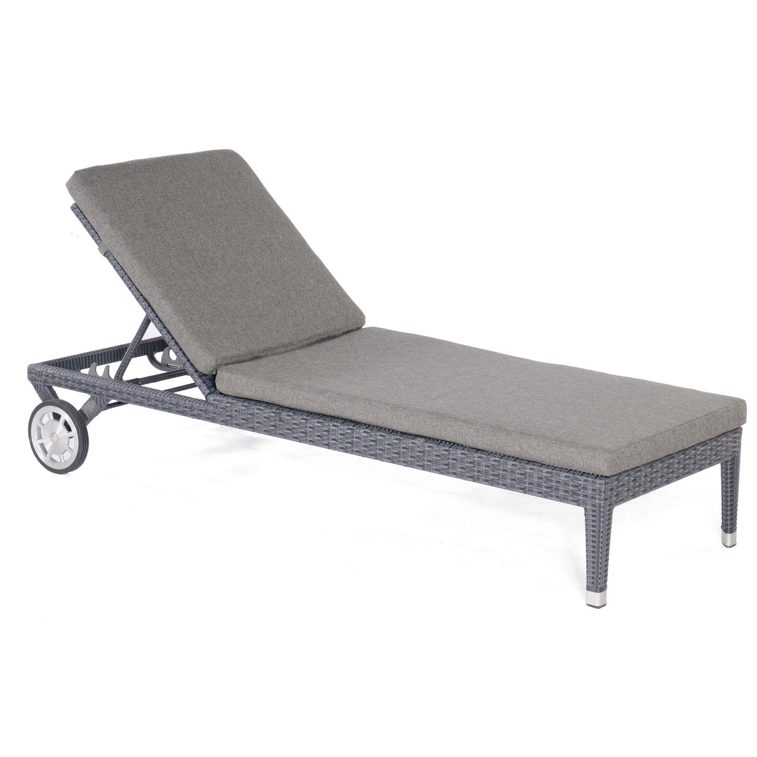 Sonnenpartner Caicos Sonnenliege Gartenliege mit Auflage graphit-schwarz
