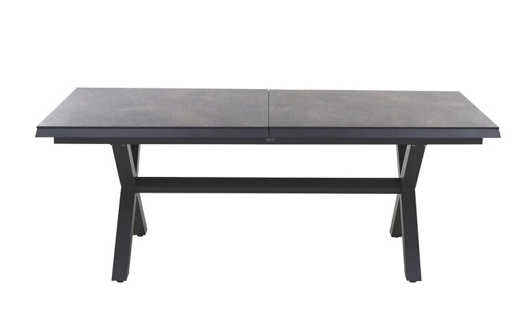 Siena Garden  Sincro Dining Tisch, ausziehbar – 200/260 x 100 cm, Aluminium (matt anthrazit) & HPL Titan