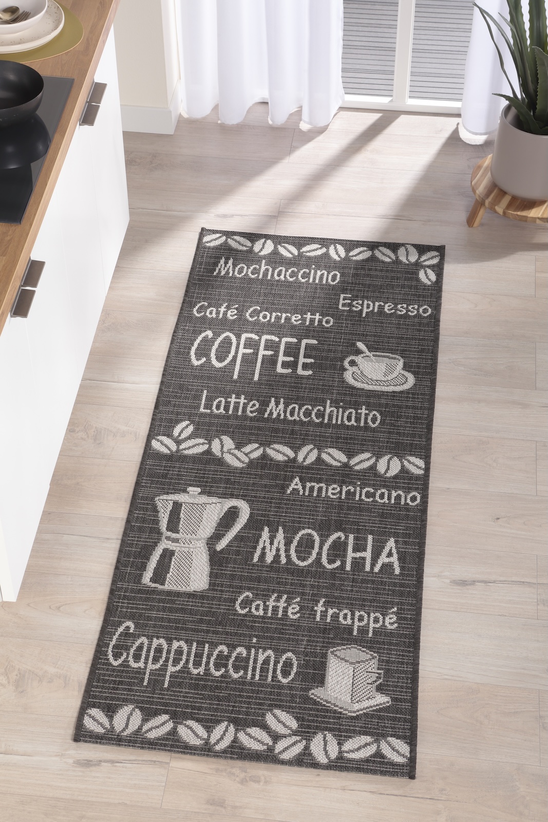 Peyer Syntex Läufer Jeans 19229-Kaffee Fb.anthrazit Outdoor-Teppich in mehreren Größen