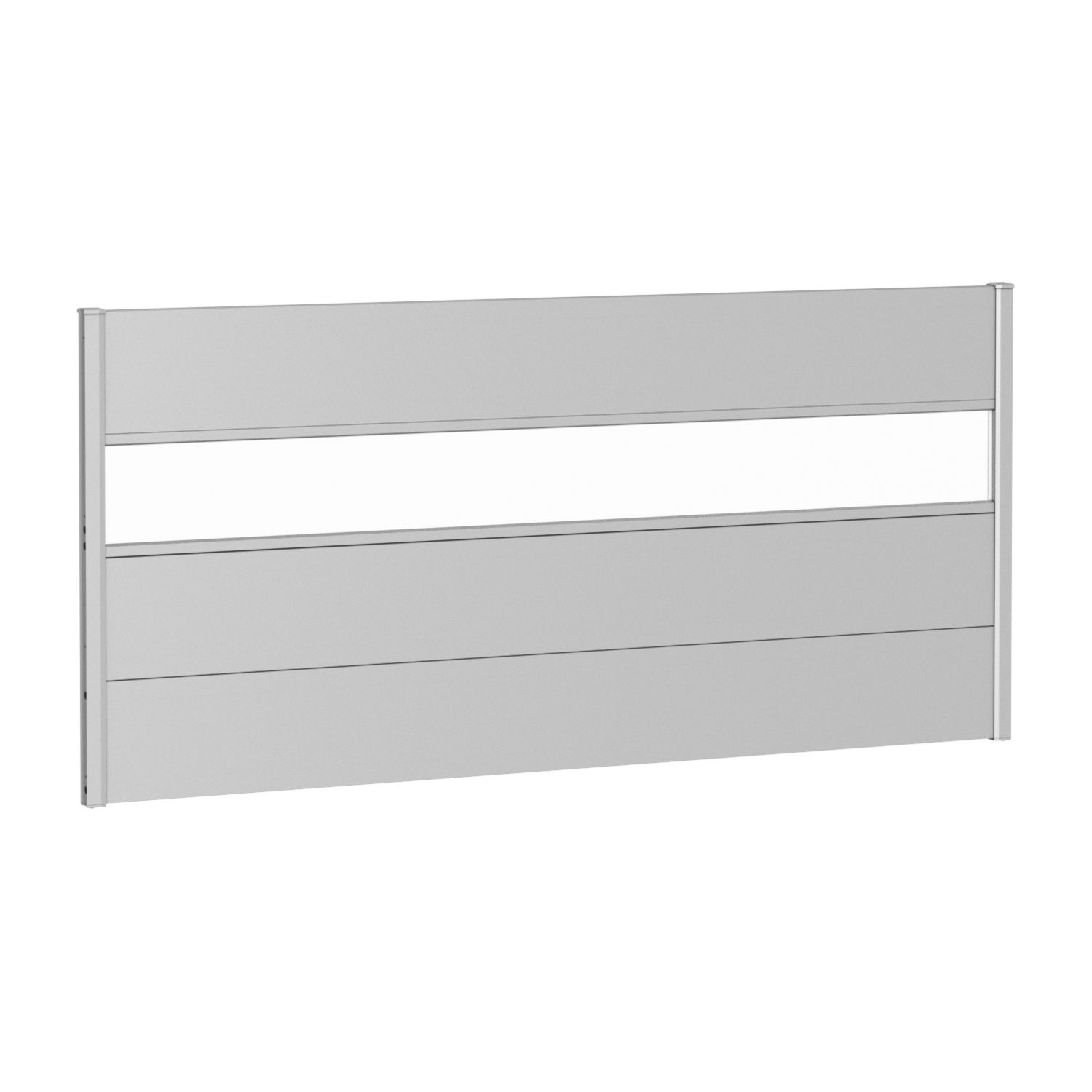 Biohort Sichtschutz Metall mit Lichpanell silber-metallic Gartenzaun Windschutz