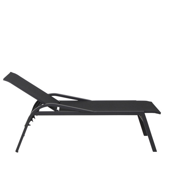 Siena Garden Milos Rollliege Aluminium anthrazit mit Textilbezug schwarz-silber H16694 Sonnenliege