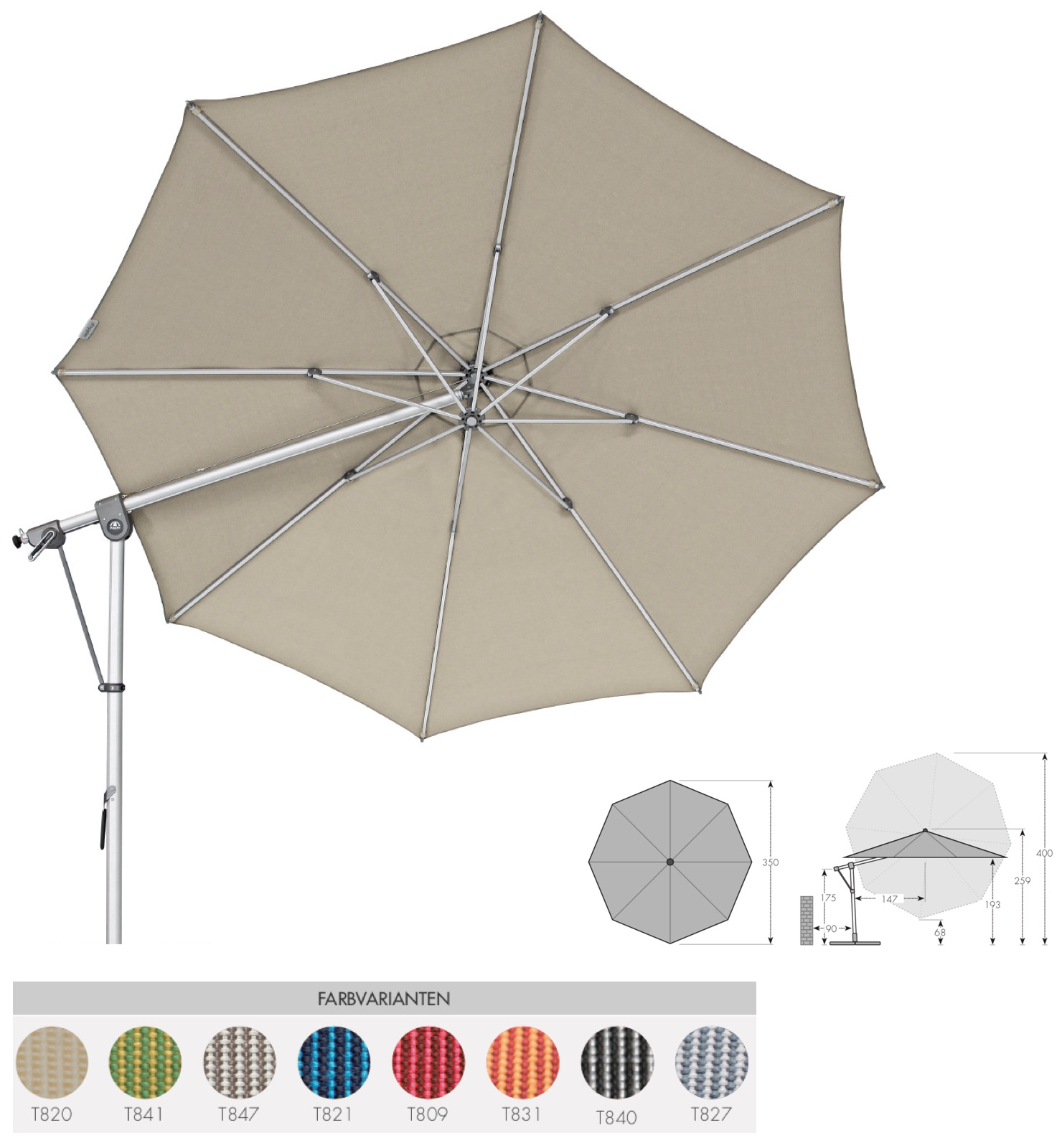 Doppler Expert 350 Pendelschirm Sonnenschirm 8 Farbvarianten Ampelschirm 438247 Doppler Expert 350 Pendelschirm Sonnenschirm 8 Farbvarianten Ampelschirm 438247