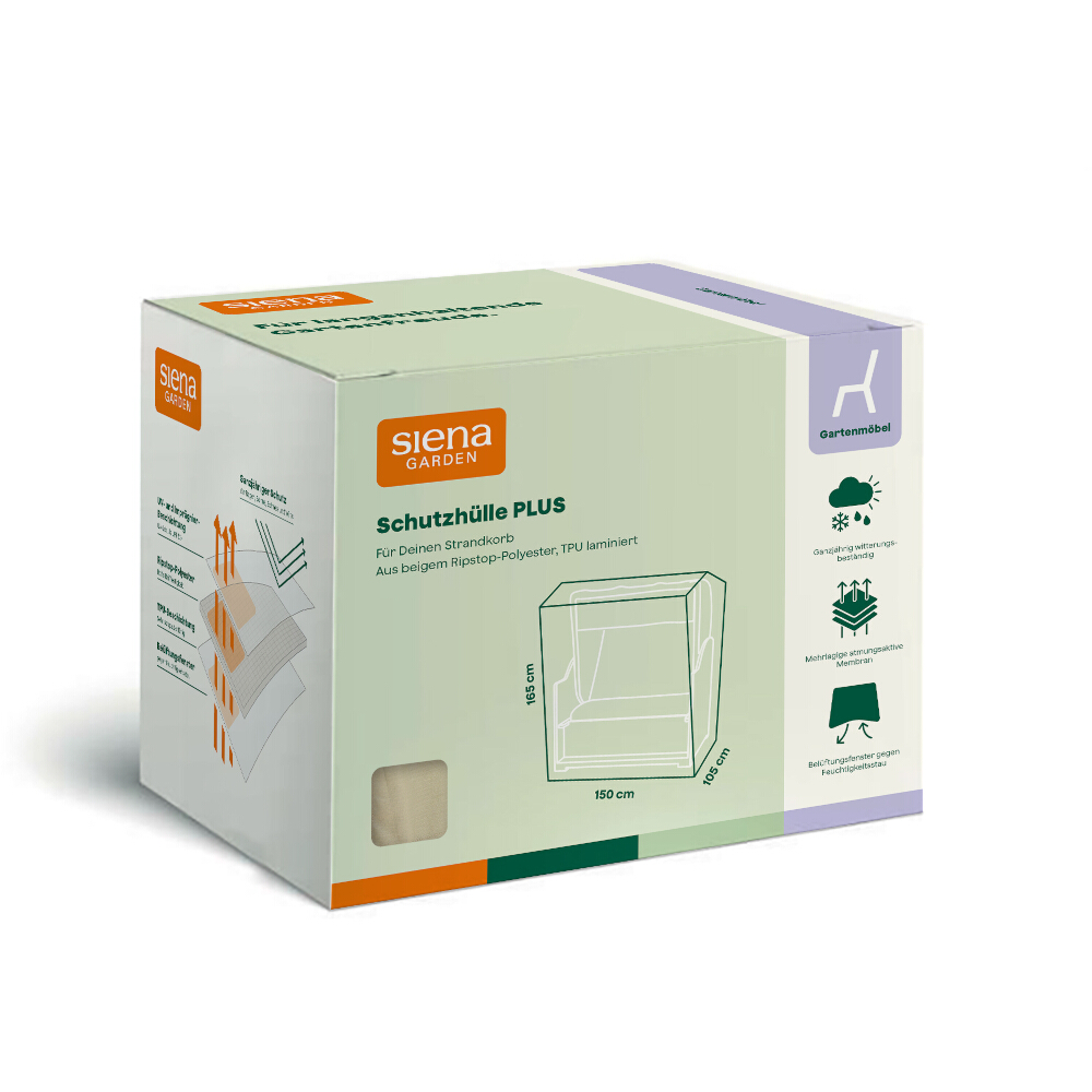 Siena Garden Strandkorbhülle 150 cm 150 x 105 x 165/145 Schutzhülle Abdeckung