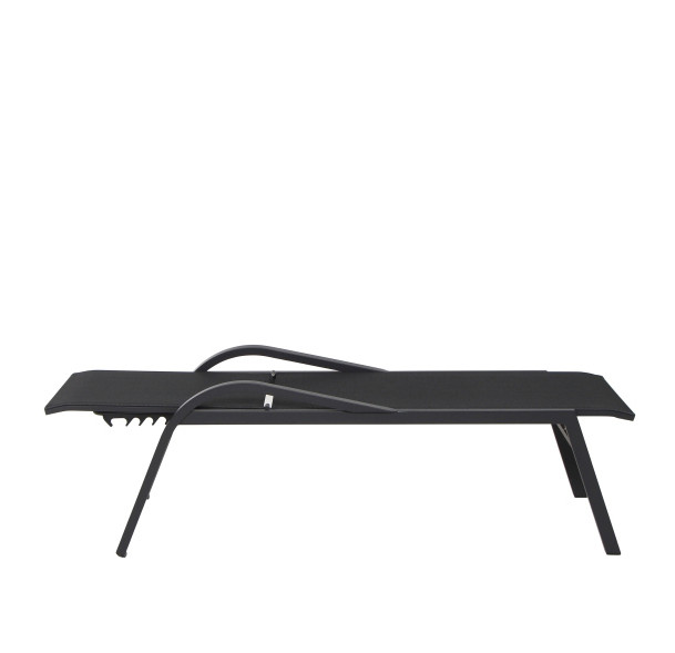 Siena Garden Milos Rollliege Aluminium anthrazit mit Textilbezug schwarz-silber H16694 Sonnenliege