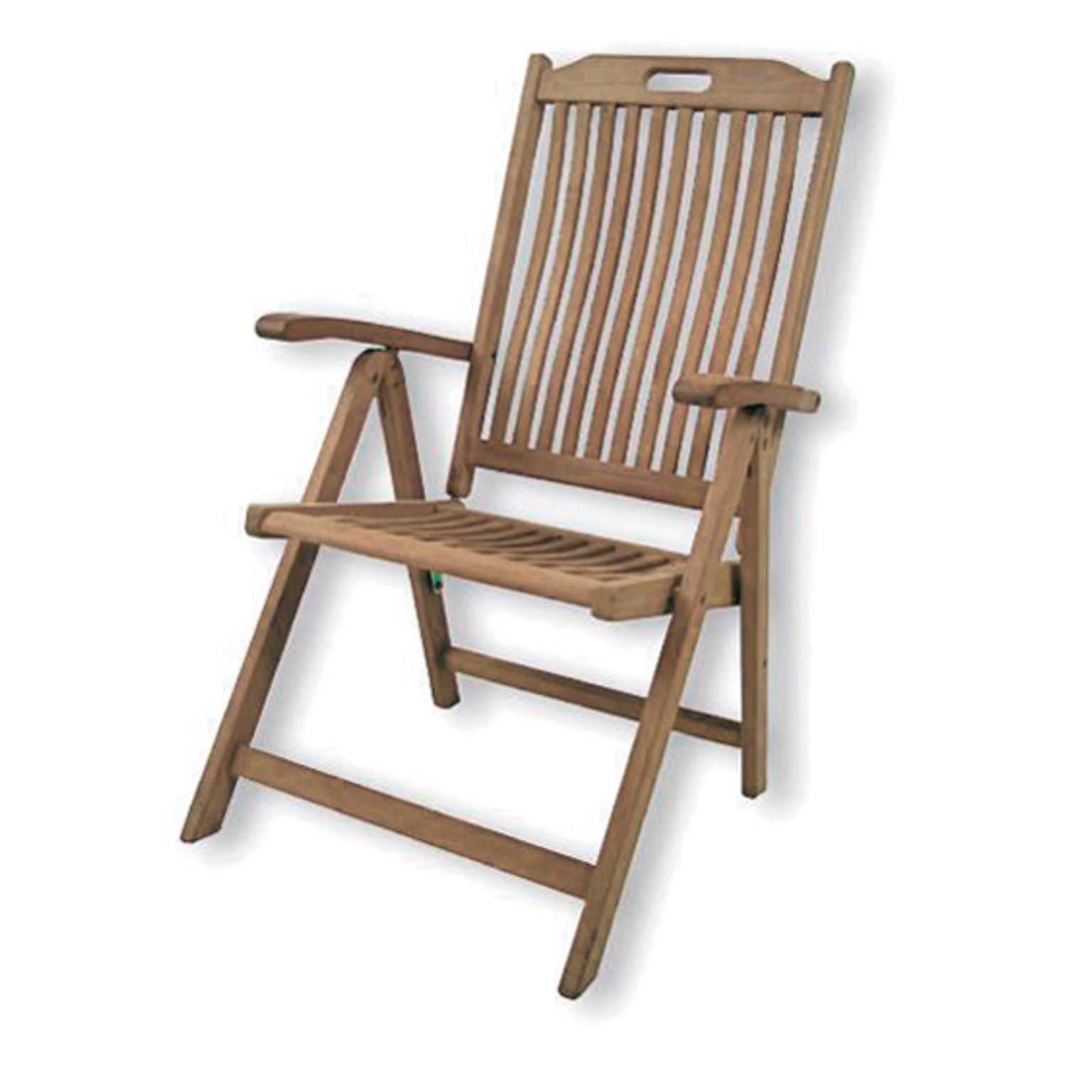 Inko Klappsessel Timor Teakholz/Messingbeschläge 5-fach verstellbar Hochlehner