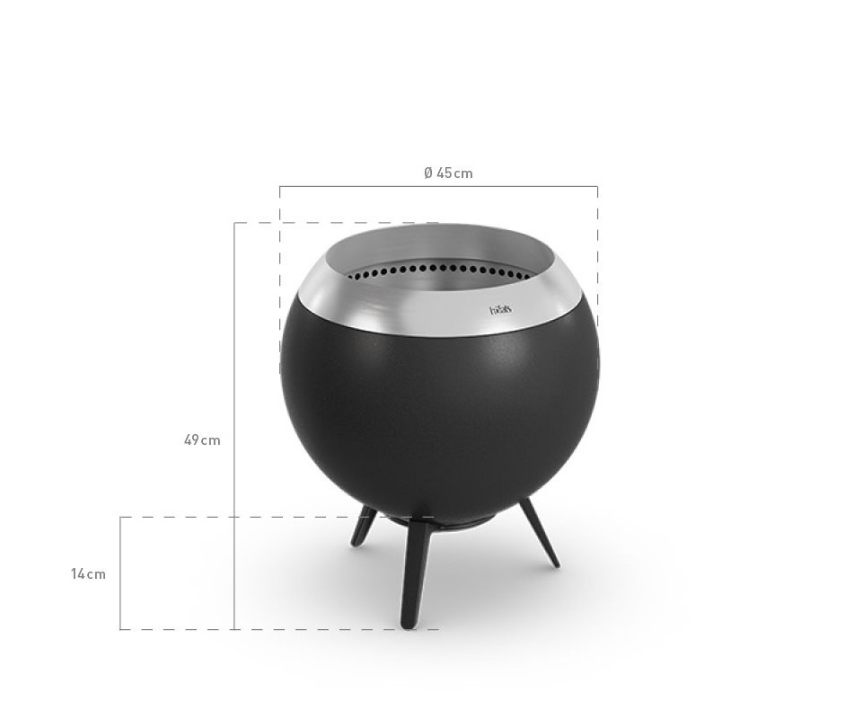 höfats MOON 45 Feuerkorb mit niedrigem Fuß Ø 45 cm für Brennholz und Pellets 00716