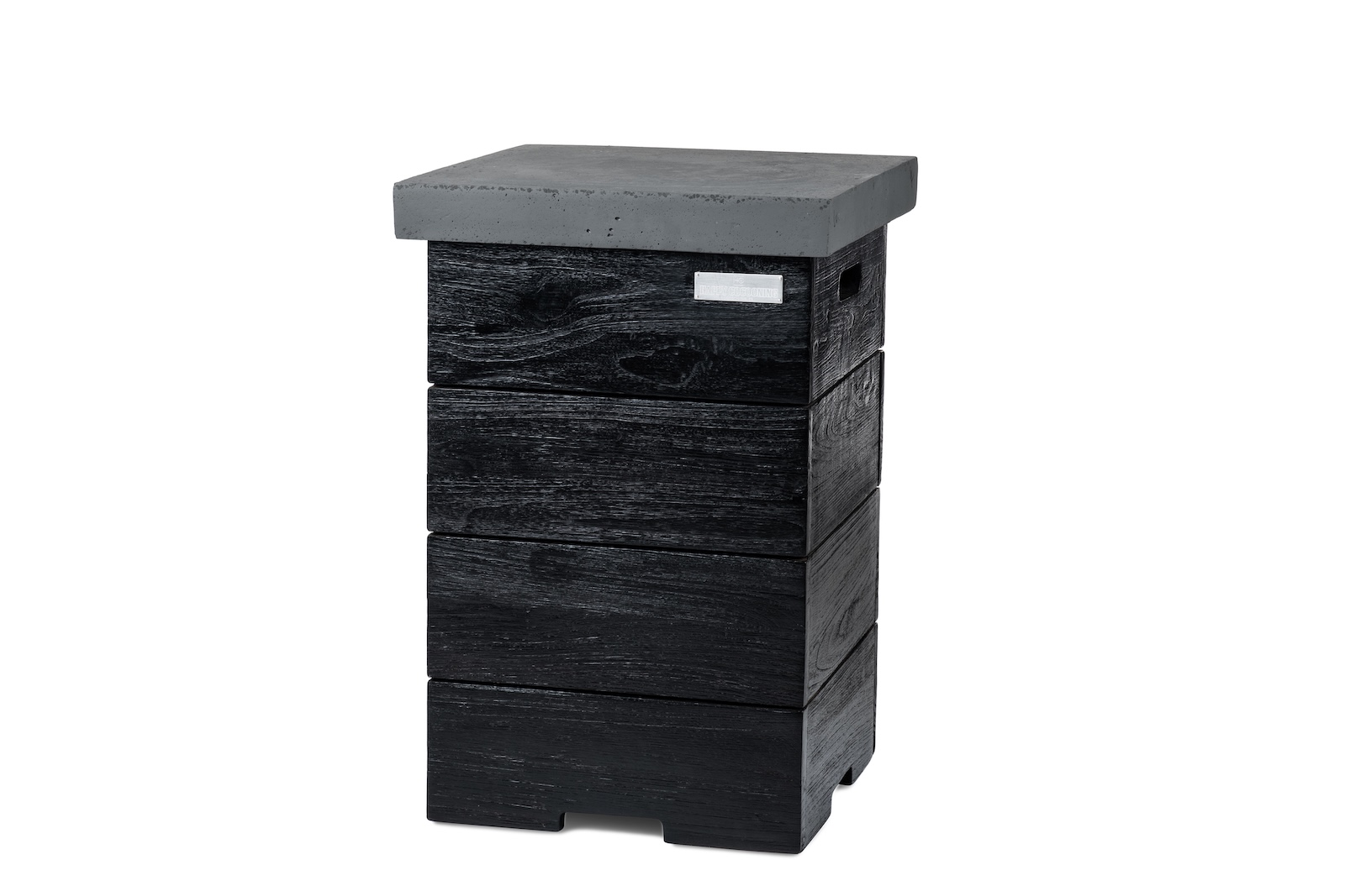 Happy Cocooning Mania Enclosure Teak Black Beistelltisch für Gasflaschen Grau