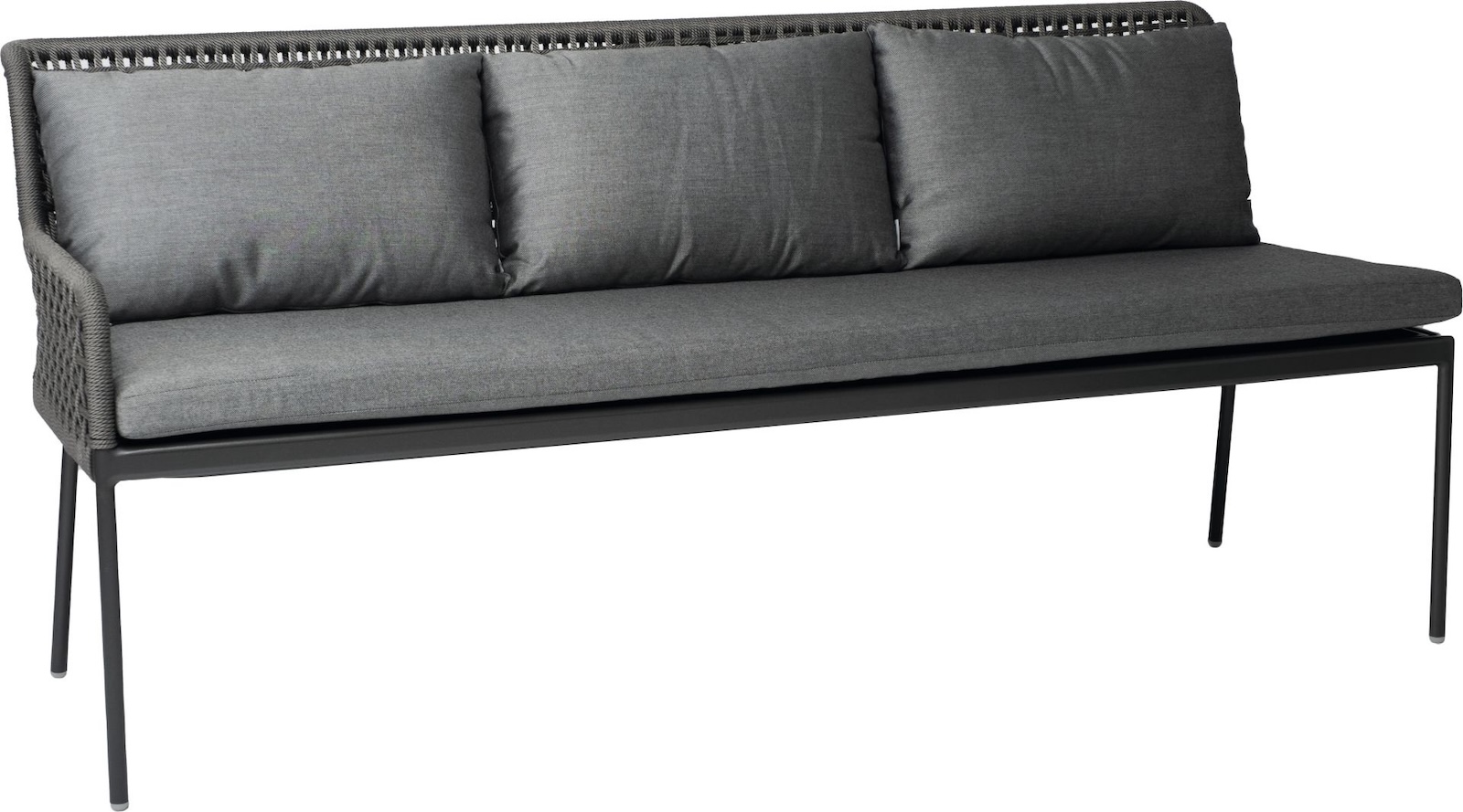 Stern Greta Gartenbank Sitzbank mit Kissen Aluminium-Gestell seidengrau
