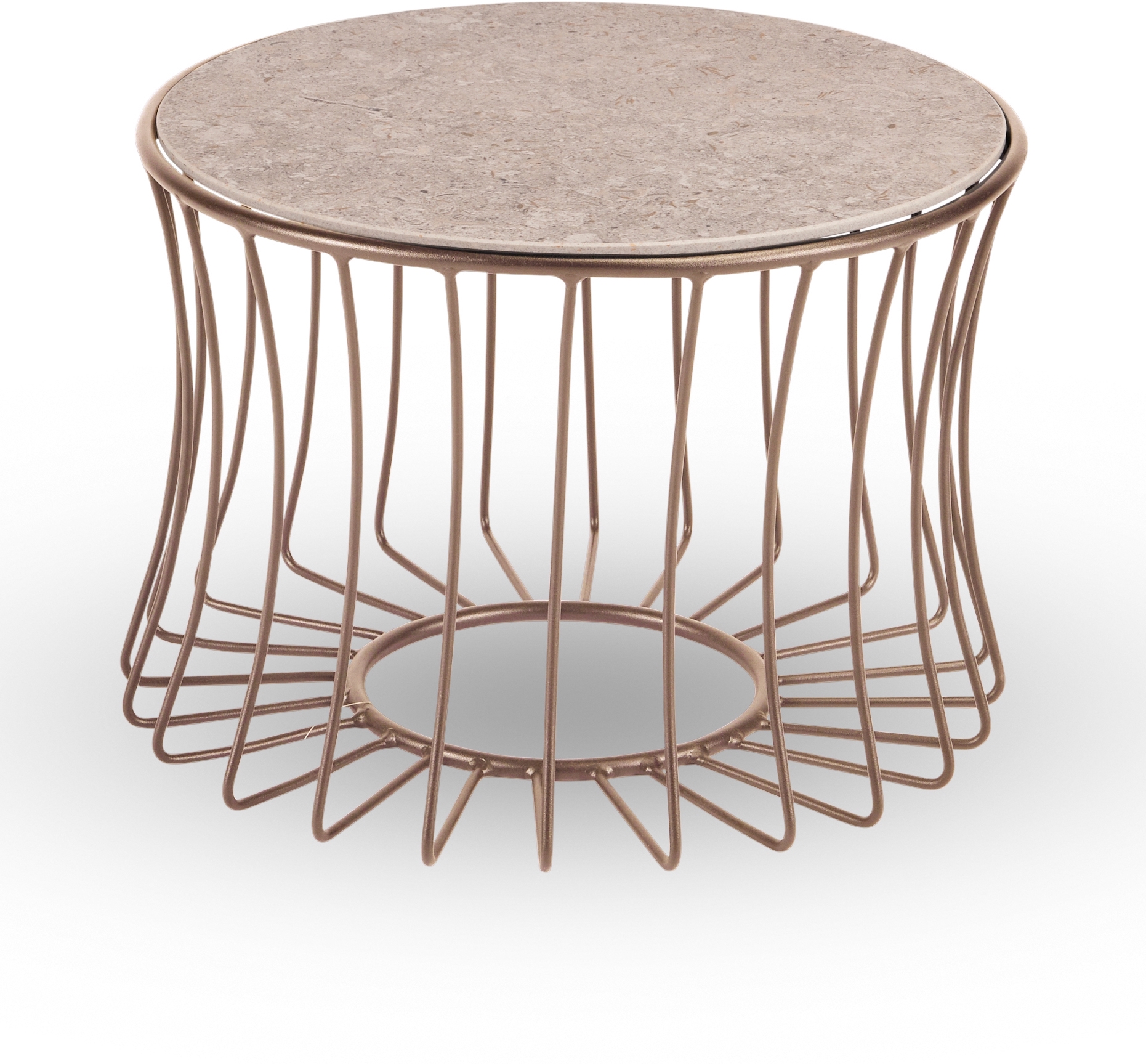 Ära by Stern Beistelltisch Oxo Ø 51 cm Aluminium sand matt konkav Tischplatte Dekton Stone beige Ära by Stern Beistelltisch Oxo Ø 51 cm Aluminium sand matt konkav Tischplatte Dekton Stone beige