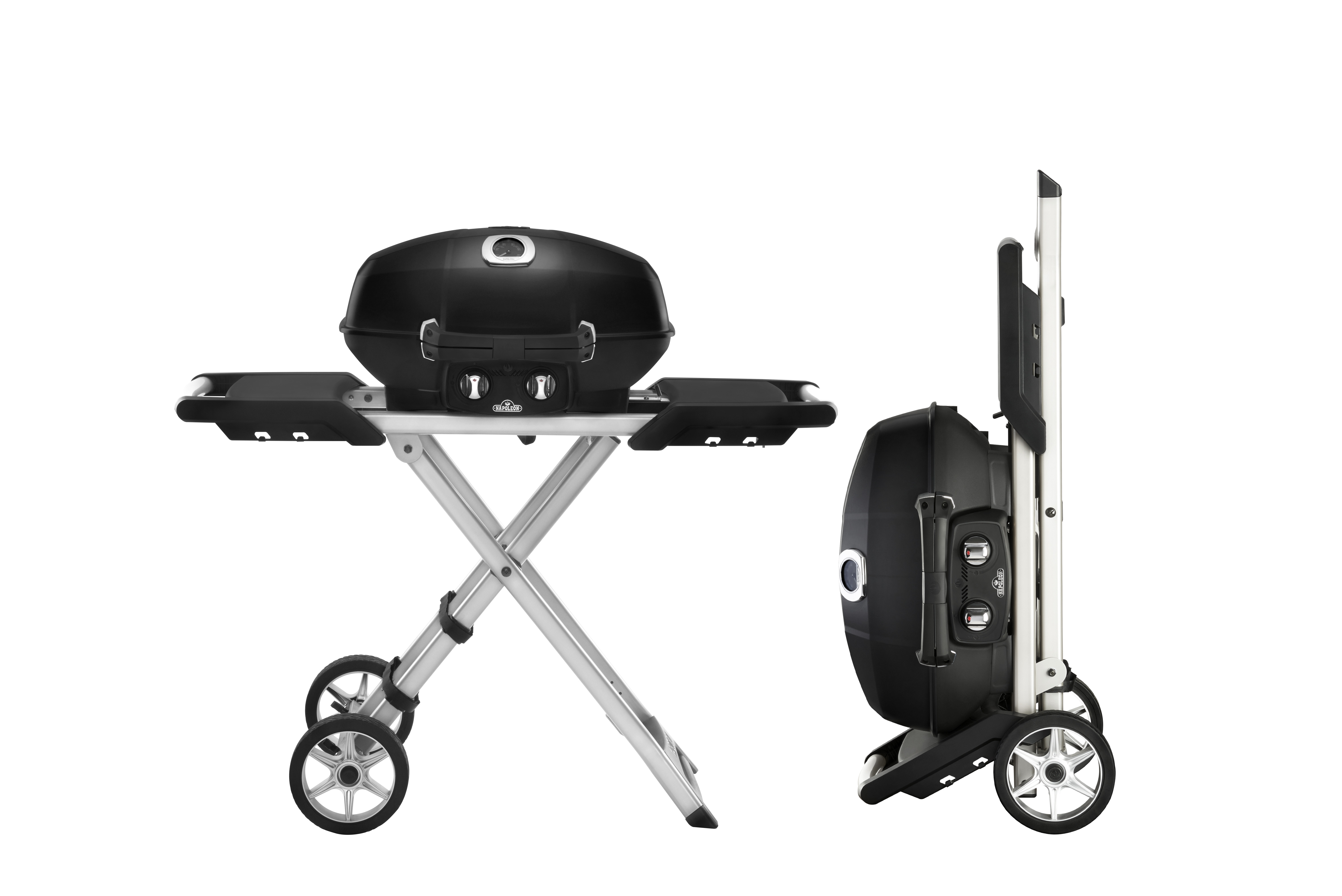 Napoleon PRO 285X TravelQ Gasgrill 4,1 kW 2 Brenner Transportgrill mit klappbarem Wagen PRO285XBK
