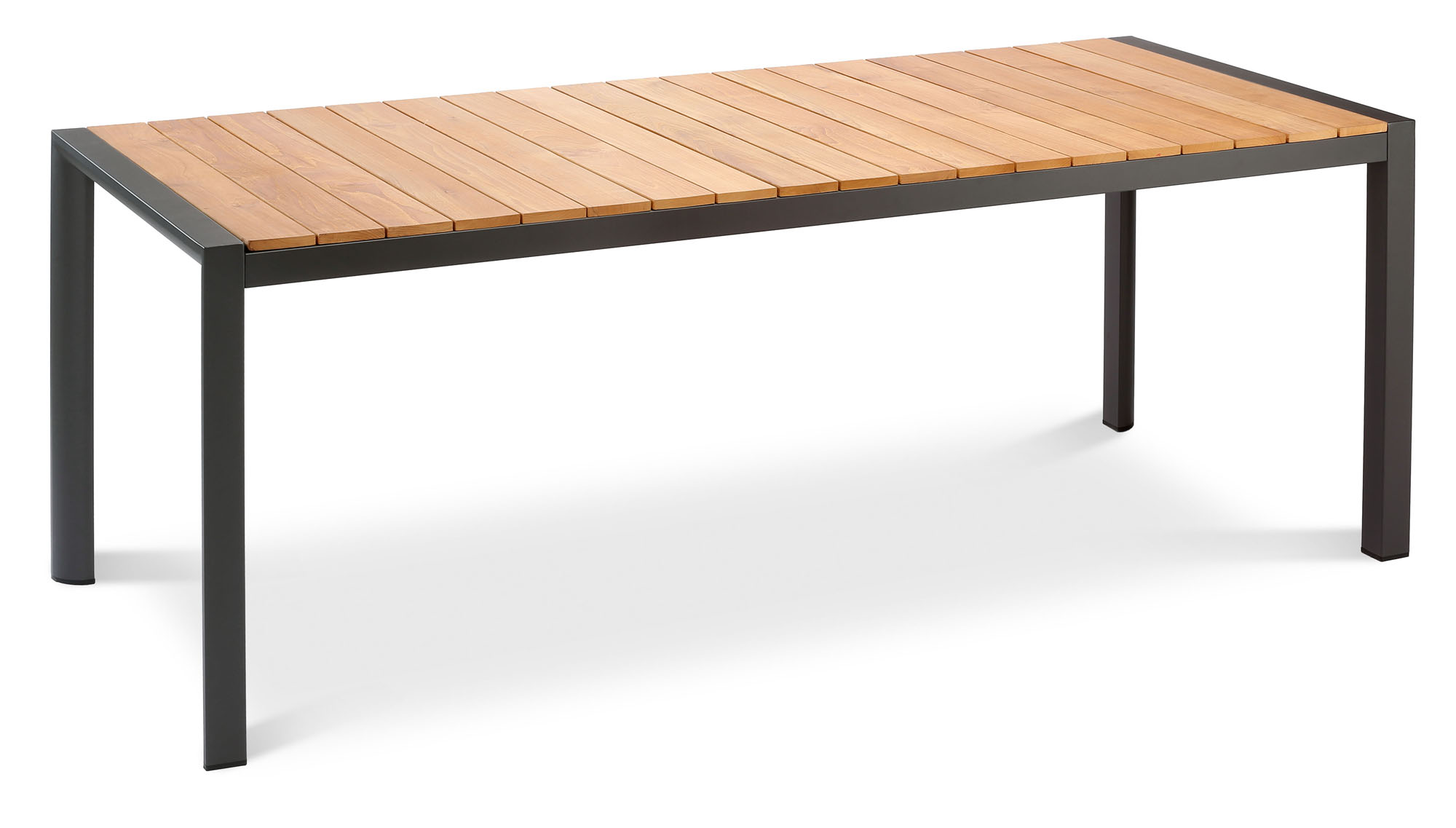 Best Freizeitmöbel Paros Gartentisch Esstisch 210 x 90 cm anthrazit/Teakholz