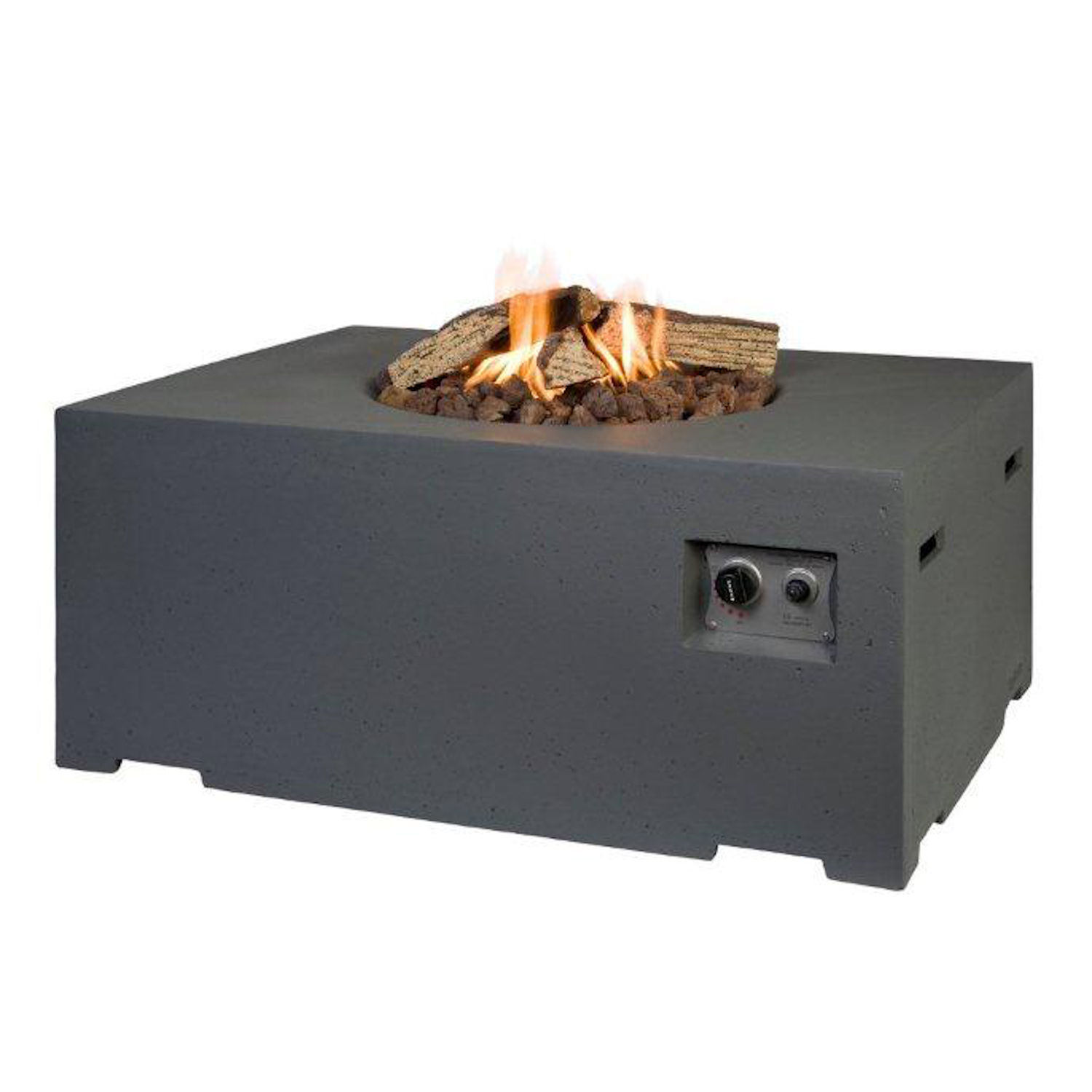 Happy Cocooning Mania Feuertisch 19,5 kW rechteckig Feuerstelle Beton-Optik grau
