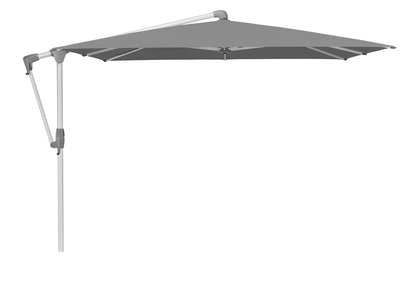GLATZ Sonnenschirm SUNWING® CASA quadratisch 270 x 270 cm Gestell natureloxiert Farbe 502 Thunder Ampelschirm
