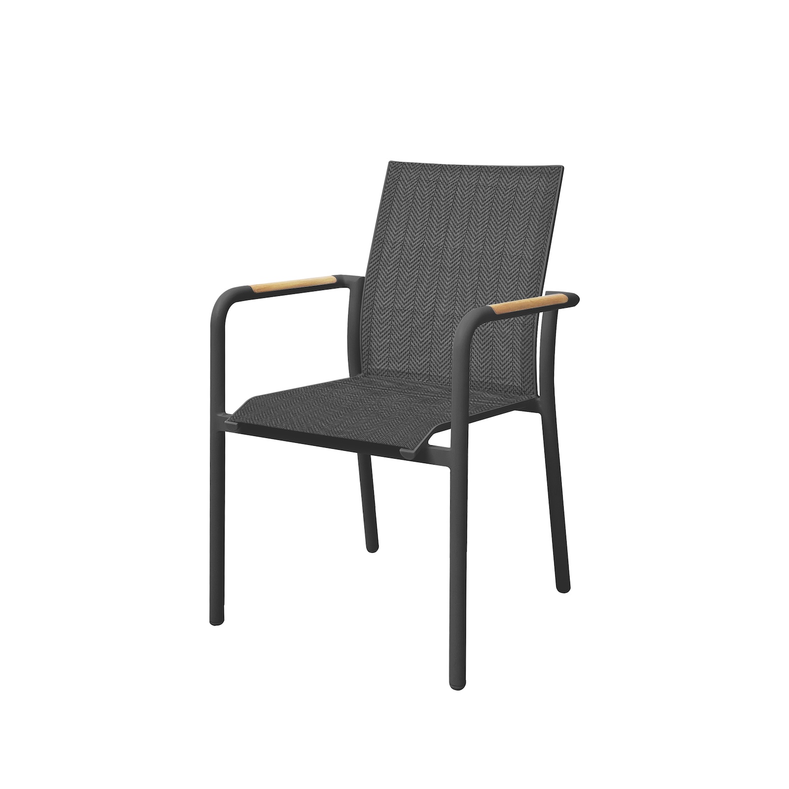 Best Freizeitmöbel Stapelsessel Paros anthrazit/Teak ca. 56 x 64 x 85 cm