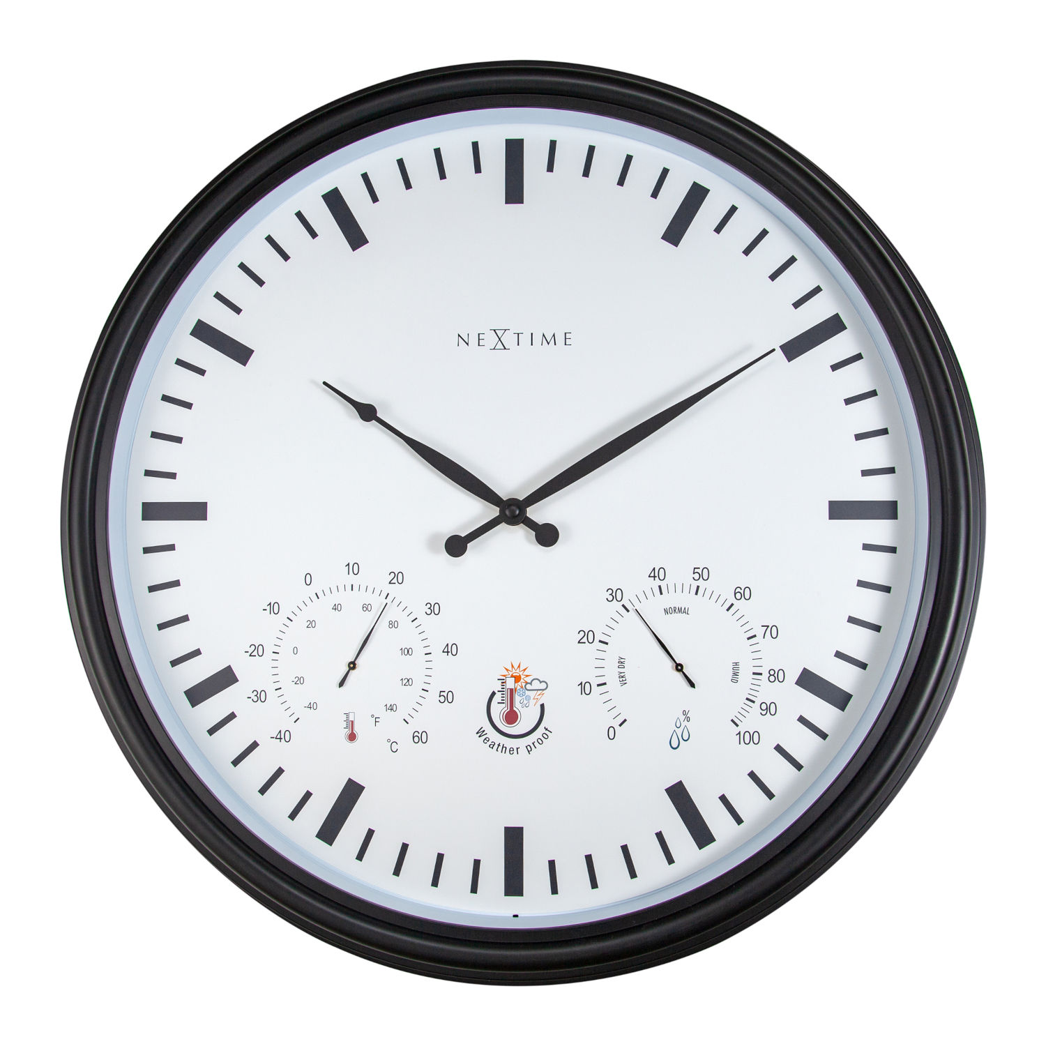 NeXtime Wanduhr Sunflower Kunststoff schwarz Ø 50,8 cm Hygro-/Thermometer NeXtime Wanduhr Sunflower Kunststoff schwarz Ø 50,8 cm Hygro-/Thermometer