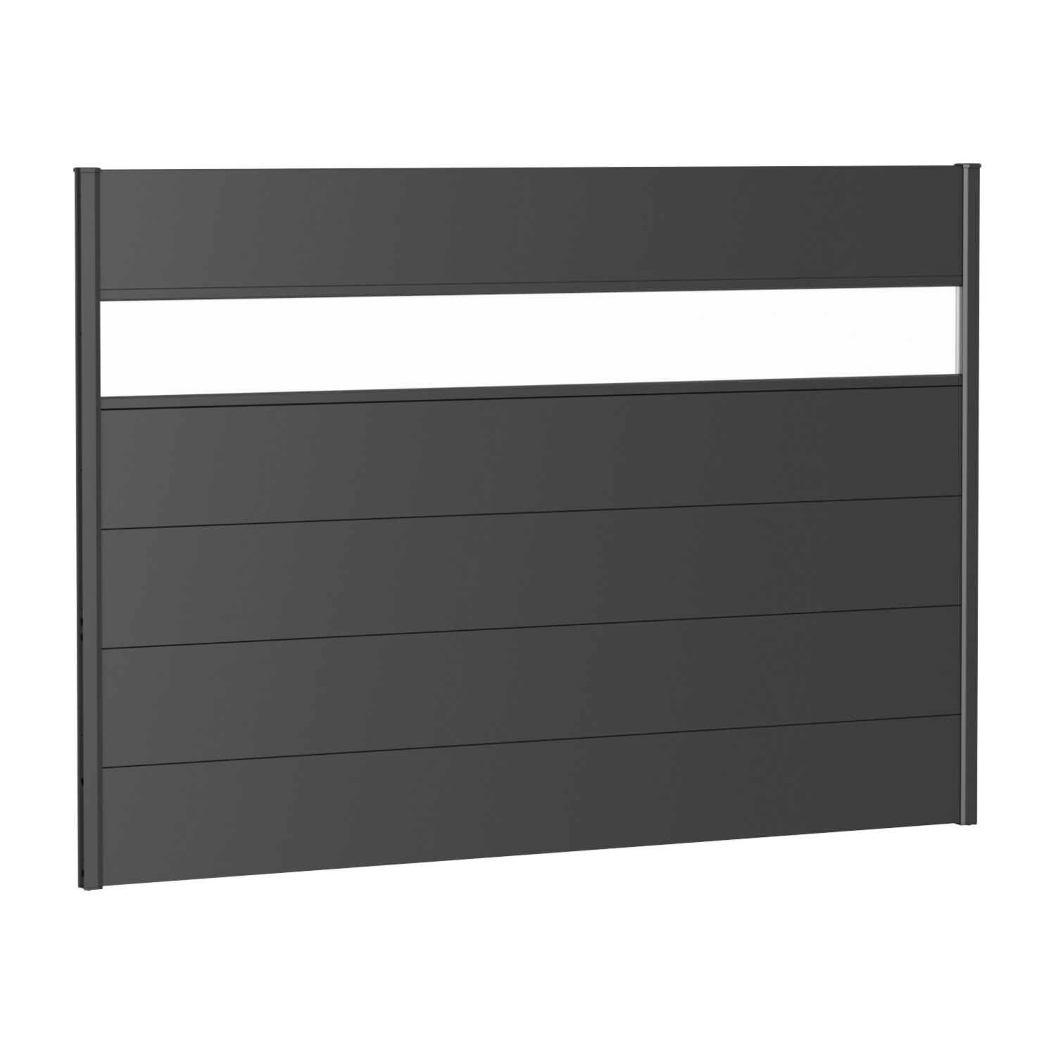 Biohort Sichtschutz Metall mit Lichtpaneel dunkelgrau-metallic Gartenzaun Windschutz