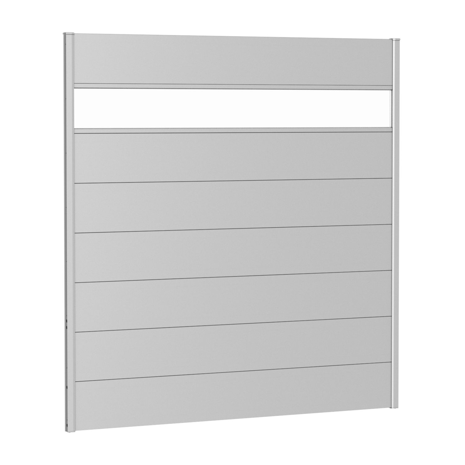 Biohort Sichtschutz Metall mit Lichpanell silber-metallic Gartenzaun Windschutz